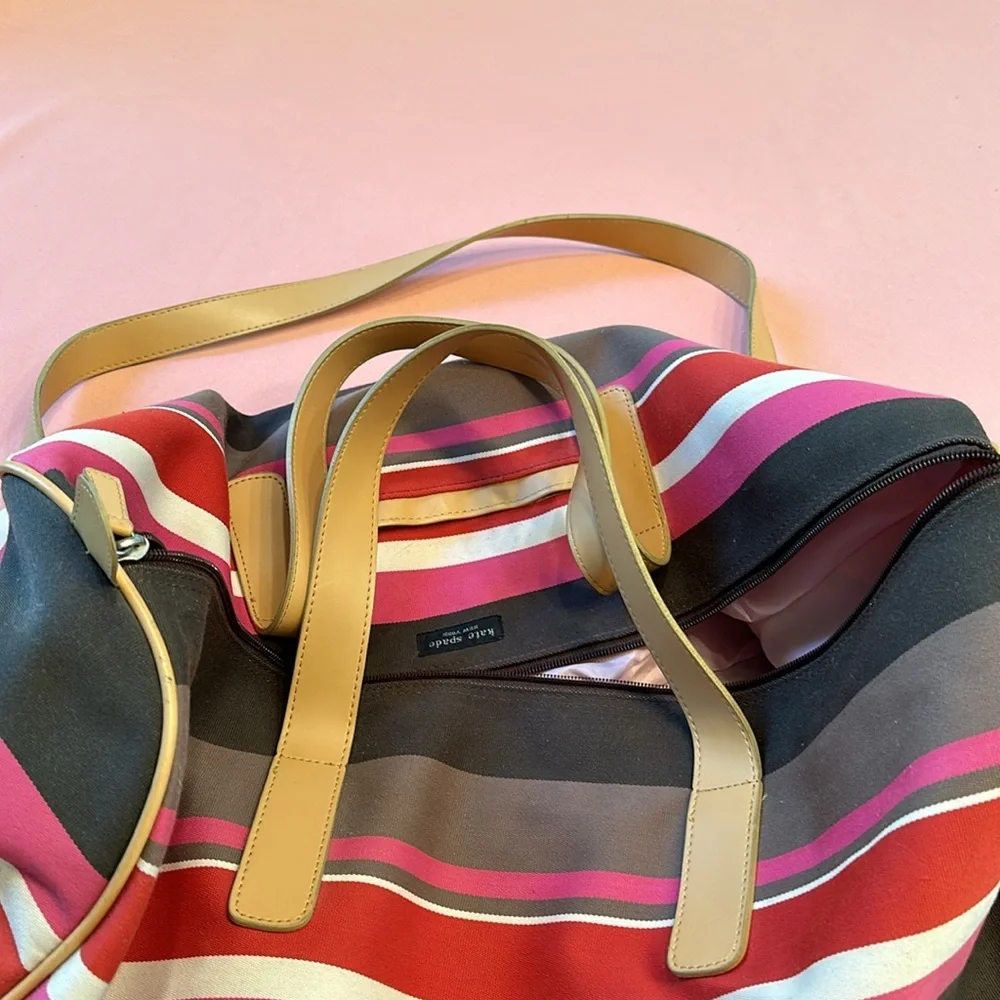 Kate Spade Canvas Multicolor Extra Large Travel Bag.